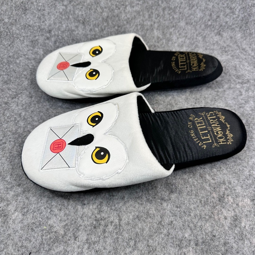 Harry Potter Hedwig Owl Slippers Adult LG XL Hogwarts Letter House Shoes - Picture 5 of 12